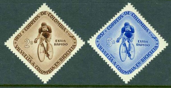 Colombia - M  808-809 7:e Cykelmästerskapen - Expressfrimärken, 2 kpl **