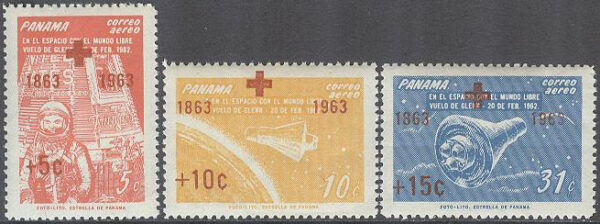Panama - M  644-646 Internationella Röda Korset 100 år I - Påtryck, serie 3 kpl **