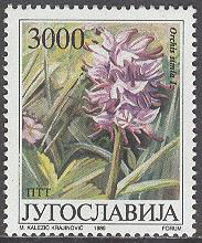 Jugoslavien – M 2336 Blommor från Vojvodina – Orkidéer, märke **