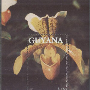 Guyana – M BL 129 Blommor – Orkidéer, Block **