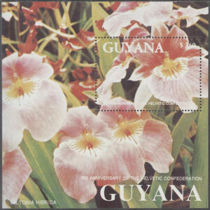 Guyana – M BL 130 Blommor – Orkidéer, Block **