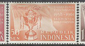 Indonesien – M  221-223 Sport – Badminton – Thomas Cup, 3 kpl **