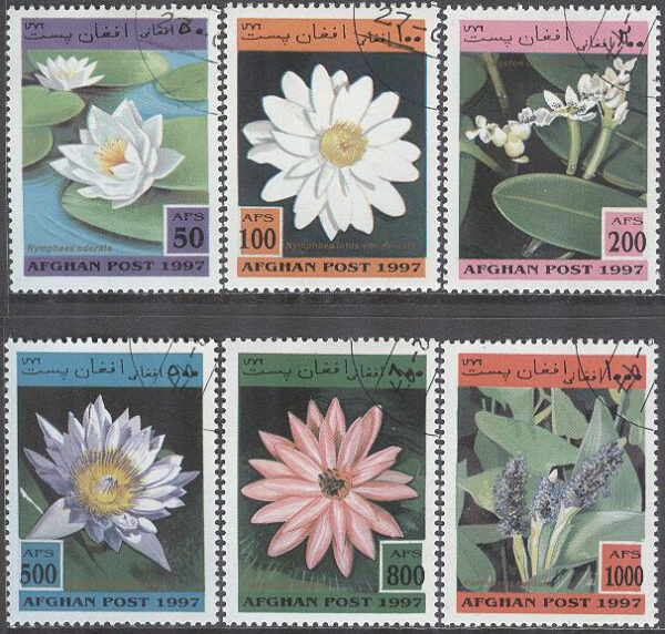 Afghanistan - M 1733-1738 Blommor i Vatten bla Doftnäckros, 6 kpl stpl