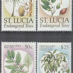 St. Lucia – M  963-966 I Hotade Träd I bla Aiphanes minima, serie 4 kpl **