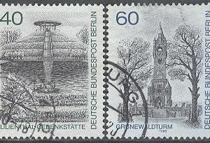 Berlin – M  634, 636 Vyer från Berlin III bla Grunewaldturm, serie 2 olika