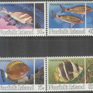 Norfolk Island – M  335-338 Fiskar bla Kirurgfisk, serie 4 kpl **