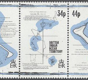 British Indian Ocean Ter. – M  150-154 Kartor Diego Garcia 1700-talet, 5-strip kpl **