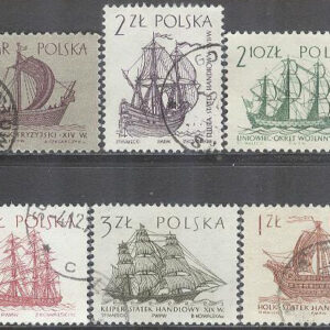 Polen – M 1388, 1468-1471, 1568 Segelfartyg, 3 utgåvor 6 olika