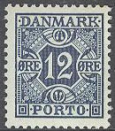 Danmark – F L  32 Lösenmärke, 12 öre rutad bakgrund **