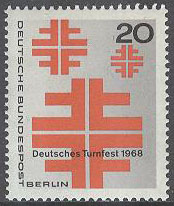 Berlin – M  321 Tysk Gymnastikfest 1968, 1 kpl **