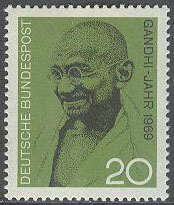 Tyskland – M  608 Mahatma Gandhi 100 år – Frihets kämpe, 1 kpl **