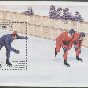 Dominica – M BL 339 OS i Nagano 1998 Segrare i Skridsko C Jewtraw, Block **