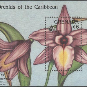 Grenada – M BL 238 Trädgårdsutställning EXPO 90 – Orkidéer, Block **