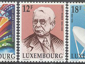Luxemburg – M 1240-1242 Årsminnen bla Internat Teleunionen 125 år, 3 kpl **