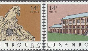 Luxemburg – M 1316-1317 Sevärdheter bla Kulturcentrum Al Schmelz, 2 kpl **