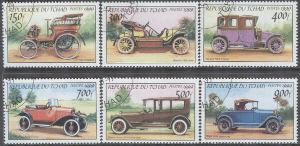 Tchad - M 2008-2013 Gamla bilar bla Renault 1898, 6 kpl stpl