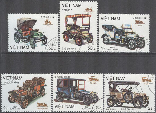Vietnam - M 1494-1499 Historiska bilar bla Landaulett, 6 ol stpl