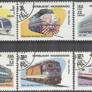 Madagaskar – M 1562-1567 Lok bla New Jersey Transit, 6 ol stpl