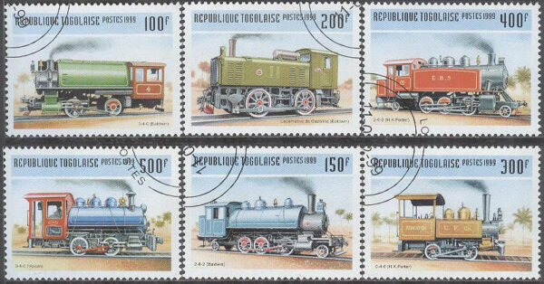 Togo - M 2809-2814 Järnväg - Gamla Ånglok bla Baldwin, 6 kpl