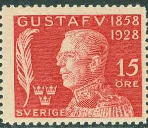 Sverige – F  228 Gustaf V 70 år, 15 öre **, ktt
