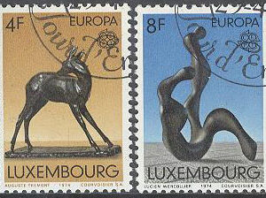 Luxemburg – M  882-883 Europa CEPT 1974 Skulpturer, 2 kpl