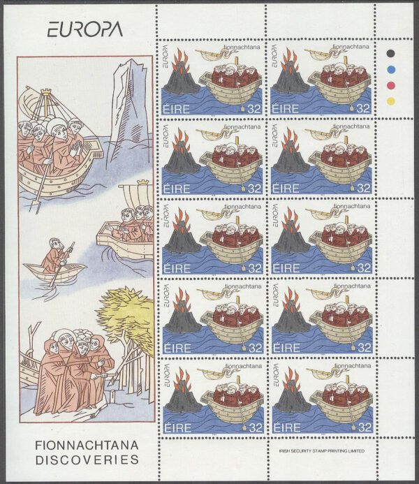 Irland - M  855-856 Europa CEPT 1994 Upptäckter - Båtar, 2 st Miniark kpl **