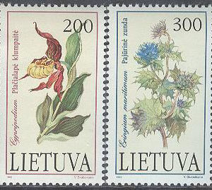 Litauen – M  499-500 Hotade Blommor i den Röda Boken, 2 kpl **