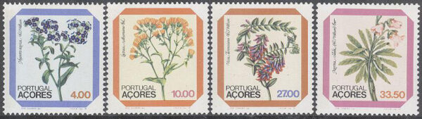 Azorerna - M  349-352 Blommor bla Myosotis azorica, 4 kpl **