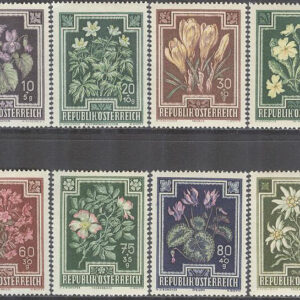 Österrike – M  868-871, 873-875, 877 Blommor. Anti-tuberkulos-fond, 8 olika **