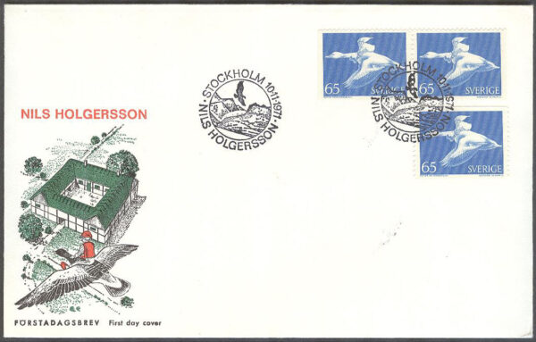 Sverige - FDC 1971-11-10 - Nils Holgersson, 3 kpl Vinjett 1