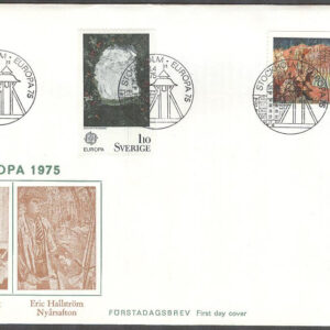 Sverige – FDC 1975-04-28 – Europa CEPT 1975 Konst, 2 kpl Vinjett 1