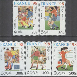 Laos – M 1516-1520 VM i Fotboll i Frankrike 1998, 5 kpl **