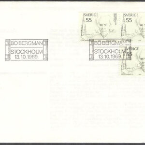 Sverige – FDC 1969-10-13 – Bo Bergman – Författare, 3 kpl