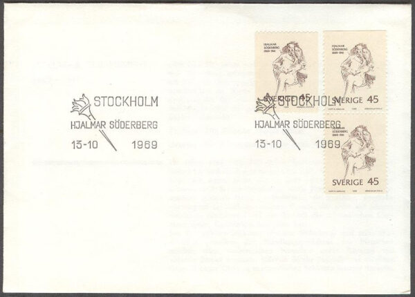 Sverige - FDC 1969-10-13 - Hjalmar Söderberg - Författare, 3 kpl