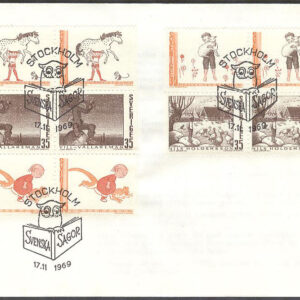 Sverige – FDC 1969-11-17 – Svenska sagor, Delat Block kpl