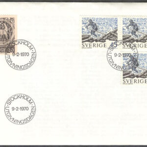 Sverige – FDC 1970-02-09 – Staffan Stalledräng – Timmerflottning, 4 kpl