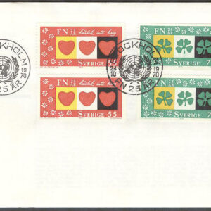 Sverige – FDC 1970-10-24 – FN 25 år, 4 kpl