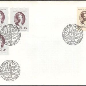 Sverige – FDC 1971-02-19 – Rösträtt för kvinnor 50 år – K Hesselgren, 4 kpl