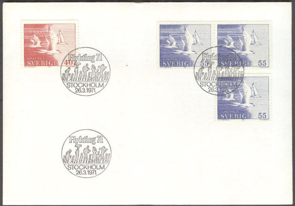 Sverige - FDC 1971-03-26 - Flykting 71 - Fåglar, 4 kpl