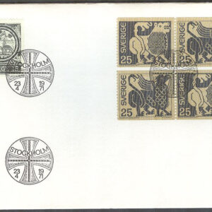 Sverige – FDC 1971-04-23 – Rådamedaljongen – Grödingebonaden, 5 kpl