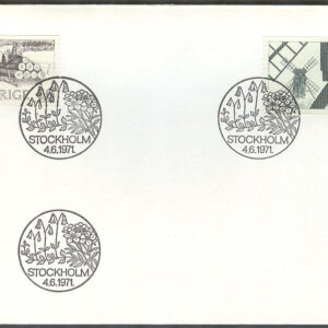 Sverige – FDC 1971-06-04 – Smålandsk timmerfora – Öländska väderkvarnar, 2 kpl