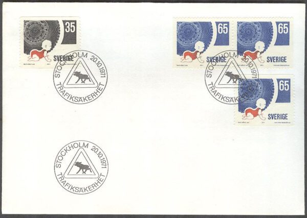 Sverige - FDC 1971-10-20 - Trafiksäkerhet, 4 kpl
