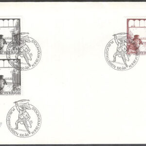 Sverige – FDC 1974-08-28 – Publicistklubben 100 år, 3 kpl Stort Posthorn blått