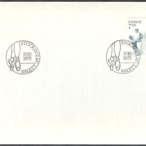 Sverige – FDC 1975-10-11 – Balett, 1 kpl Litet Posthorn svart