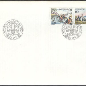 Sverige – FDC 1975-10-11 – Scouting, SX1 kpl Litet Posthorn svart