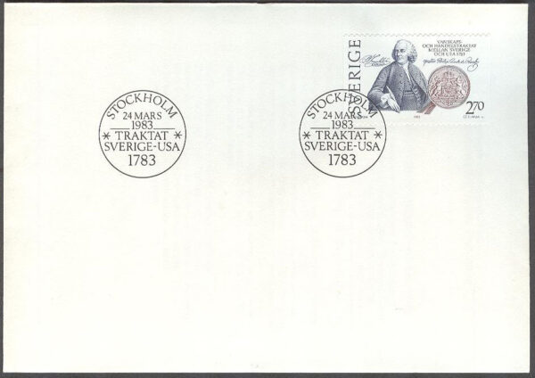 Sverige - FDC 1983-03-24 - Traktat Sverige - USA 1783, 1 kpl