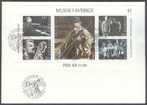 Sverige - FDC 1983-10-01 - Musik i Sverige, Block kpl