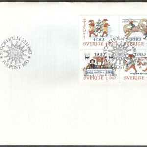 Sverige – FDC 1983-11-22 – Jul 1983 – Gamla julkort, 4-Block kpl