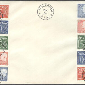 Sverige – FDC 1966-04-18 – HA 16, 2 st 10-Block kpl Stämpel 24 mm