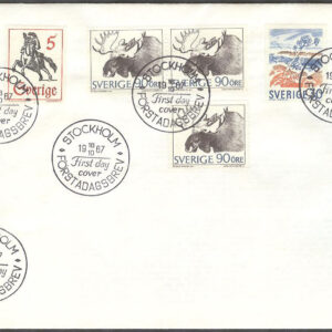 Sverige – FDC 1967-10-16 – Bruksfrimärken, 10 kpl Stämpel 29 mm